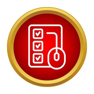 Online survey checklist with computer mouse icon Stock Illustration