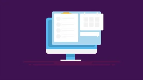 Online Survey, checklist on computer screen, client feedback animation. Stock Footage 267188394