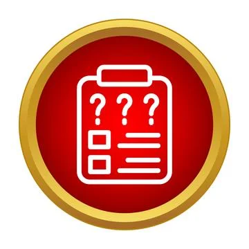 Online survey form asking questions in red circle Stock Illustration