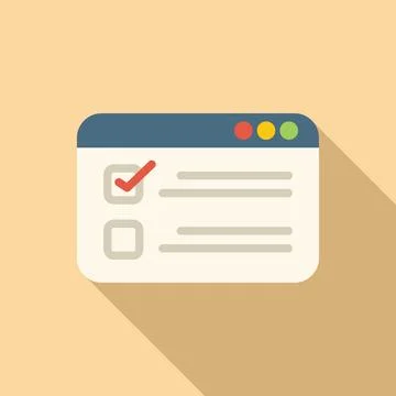 Online survey form with checkboxes being filled on computer screen Stock Illustration