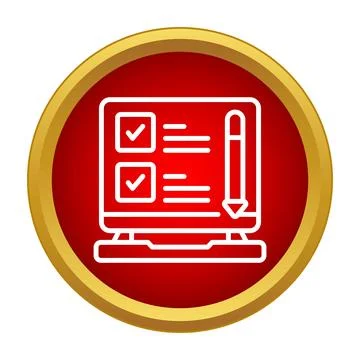 Online survey form checklist on computer screen Stock Illustration