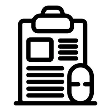 Online survey form on clipboard with computer mouse representing online for.. Stock Illustration