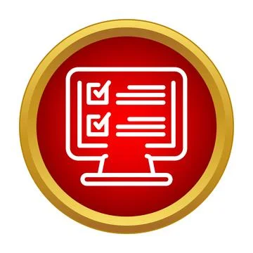 Online survey form completing on computer monitor screen Stock Illustration