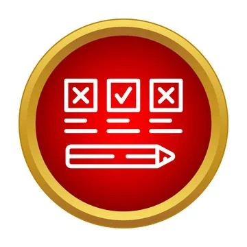 Online survey form completing questionnaire with pencil icon Stock Illustration