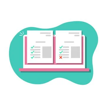 Online survey form with correct answer choice on laptop or PC screen. EPS 10 Stock Illustration