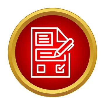 Online survey form document with pen icon Stock Illustration