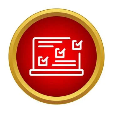 Online survey form on a laptop screen with multiple checked boxes Stock Illustration