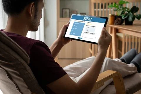 Online survey form for modish digital information collection Stock Photos