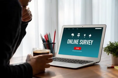 Online survey form for modish digital information collection Stock Photos