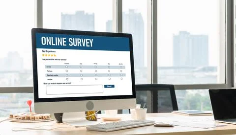 Online survey form for modish digital information collection Stock Photos