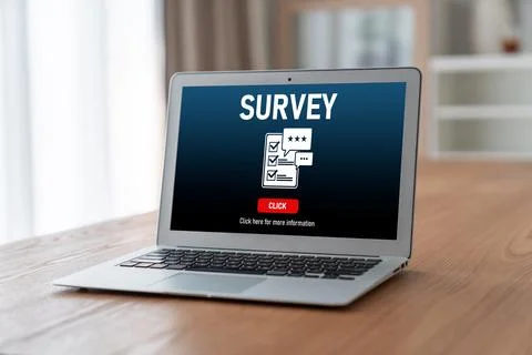 Online survey form for modish digital information collection Stock Photos