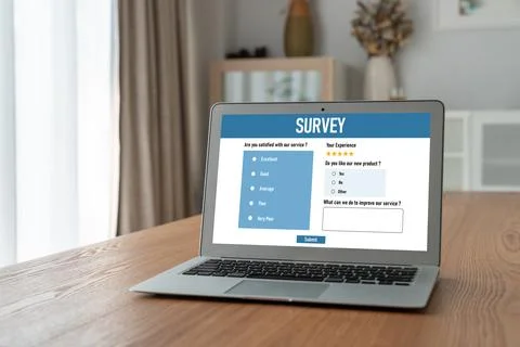 Online survey form for modish digital information collection Stock Photos