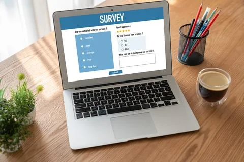 Online survey form for modish digital information collection Stock Photos