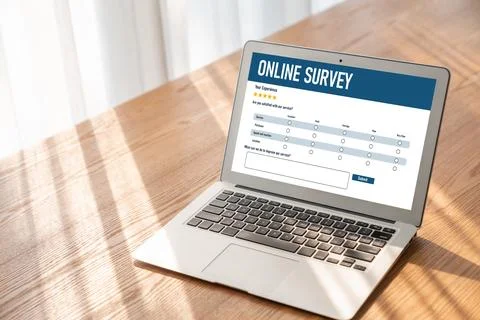 Online survey form for modish digital information collection Stock Photos