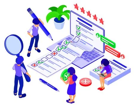 Online Survey Questionnaire Form Illustrazione stock