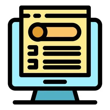 Online survey showing checklist on computer screen displaying customer feed.. Illustrazione stock
