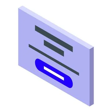 Online survey showing progress bar filling isometric illustration Stock Illustration