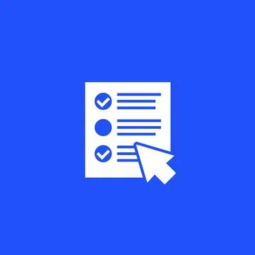 Online survey vector white icon 스톡 일러스트
