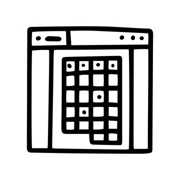 Online tables line vector doodle simple icon Stock Illustration