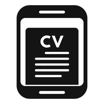 Online tablet cv icon simple vector. Job search Illustrazione stock