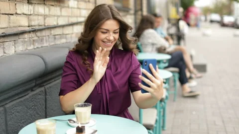 Online talk facetime communication Vídeo Stock 114081496