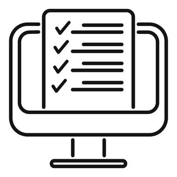 Online task help icon outline vector. Customer support Illustrazione stock