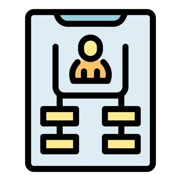 Online task management app showing employee profile and connected tasks 스톡 일러스트