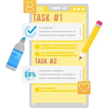 Online task manager mobile application vector icon Stock Illustration