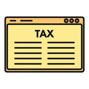 Online tax form computing income and financial data Stock Illustration