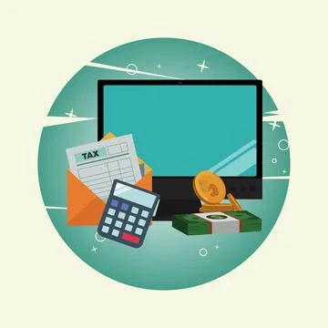 Online tax payment concept vector illustration Stock Illustration