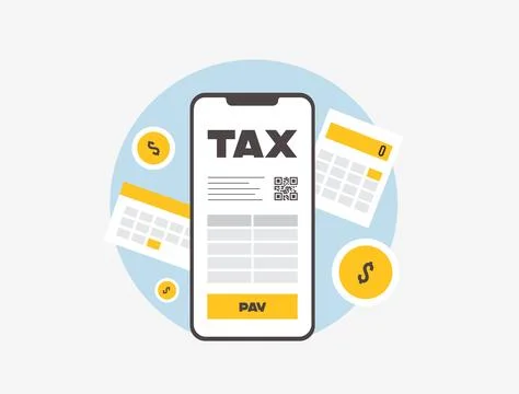Online tax payment simplifies financial transactions with secure digital Illustrazione stock