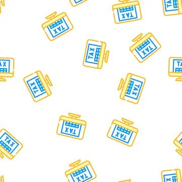 Online tax vector seamless pattern Stock Illustration