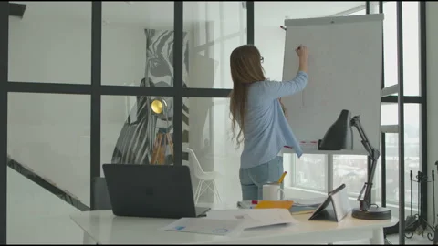 Online teacher presentation math graph. Online study webinar Stock Footage 150209958