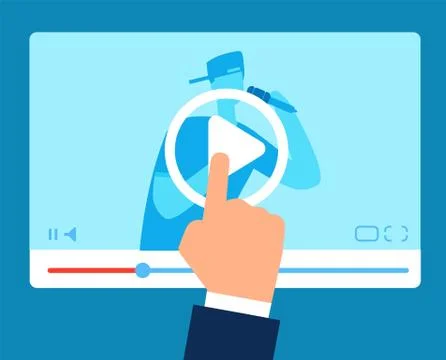 Online teacher. Streaming tutorial education. Vlogger instructions webinar Stock Illustration