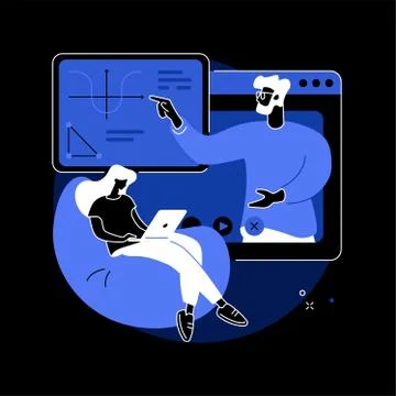 Online teaching abstract concept vector illustration. イラスト素材