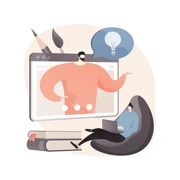 Online teaching abstract concept vector illustration. 스톡 일러스트