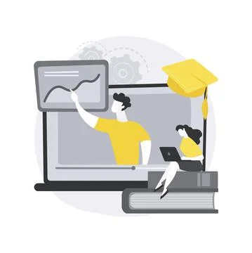Online teaching abstract concept vector illustration. 스톡 일러스트
