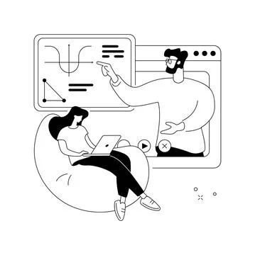 Online teaching abstract concept vector illustration. Stock Illustration