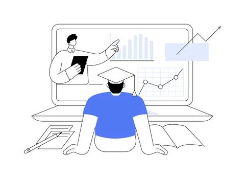 Online teaching abstract concept vector illustration. Stock Illustration