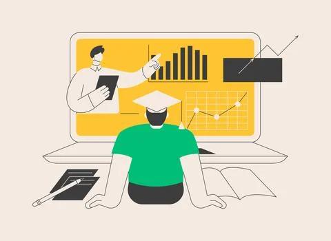 Online teaching abstract concept vector illustration. 스톡 일러스트