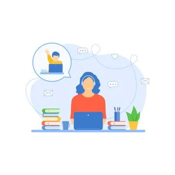 Online teaching for children Stock Illustration