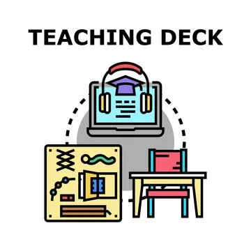 Online teaching deck for remote education and e learning Stock Illustration