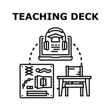 Online teaching deck for remote education and e learning Illustrazione stock