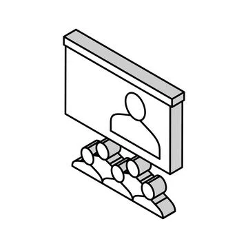Online teaching group isometric icon vector illustration Stock Illustration