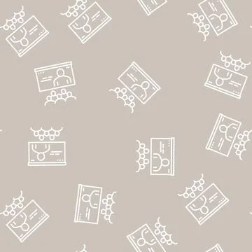 Online teaching group line seamless pattern Stockillustratie