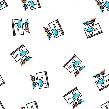 Online teaching group vector seamless pattern イラスト素材