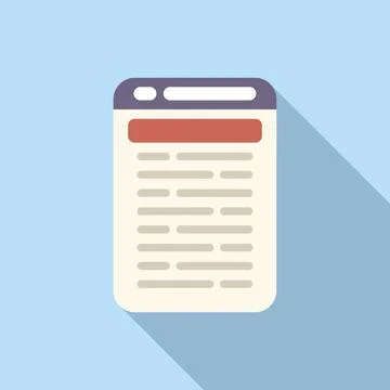 Online teaching media device icon flat vector. Study web app Stock Illustration