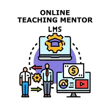 Online teaching mentor using learning management system イラスト素材