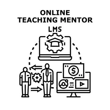 Online teaching mentor using learning management system イラスト素材