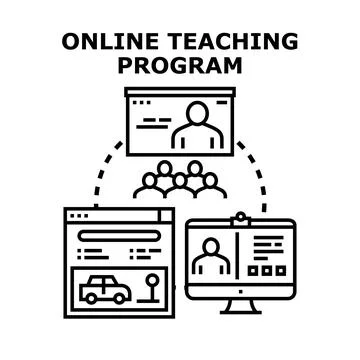 Online teaching program concept with remote education Stock Illustration